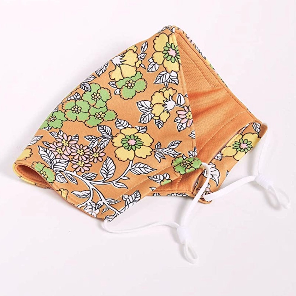 NWT Tory Burch Face Mask Orange Floral